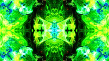 Soyut boya fırça mürekkep patlayabilir formanın düzgün kavramı simetrik desen süs dekoratif Kaleidoscope hareketi geometrik daire ve yıldız şekli