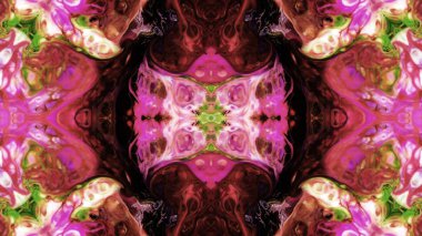 Soyut boya fırça mürekkep patlayabilir formanın düzgün kavramı simetrik desen süs dekoratif Kaleidoscope hareketi geometrik daire ve yıldız şekli