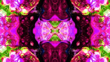 Soyut boya fırça mürekkep patlayabilir formanın düzgün kavramı simetrik desen süs dekoratif Kaleidoscope hareketi geometrik daire ve yıldız şekli