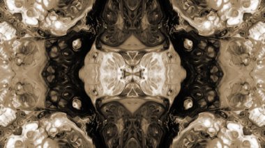 Soyut boya fırça mürekkep patlayabilir formanın düzgün kavramı simetrik desen süs dekoratif Kaleidoscope hareketi geometrik daire ve yıldız şekli