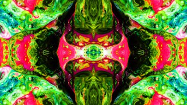 Soyut boya fırça mürekkep patlayabilir formanın düzgün kavramı simetrik desen süs dekoratif Kaleidoscope hareketi geometrik daire ve yıldız şekli