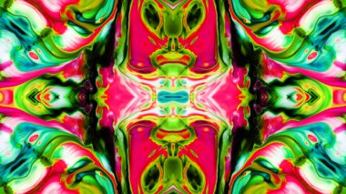 Soyut boya fırça mürekkep patlayabilir formanın düzgün kavramı simetrik desen süs dekoratif Kaleidoscope hareketi geometrik daire ve yıldız şekli