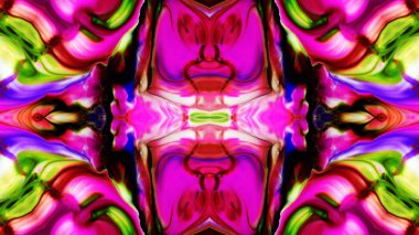 Soyut boya fırça mürekkep patlayabilir formanın düzgün kavramı simetrik desen süs dekoratif Kaleidoscope hareketi geometrik daire ve yıldız şekli