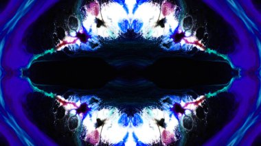 Soyut boya fırça mürekkep patlayabilir formanın düzgün kavramı simetrik desen süs dekoratif Kaleidoscope hareketi geometrik daire ve yıldız şekli