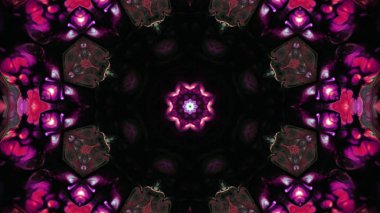 Soyut boya fırça mürekkep patlayabilir formanın düzgün kavramı simetrik desen süs dekoratif Kaleidoscope hareketi geometrik daire ve yıldız şekli