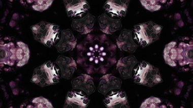 Soyut boya fırça mürekkep patlayabilir formanın düzgün kavramı simetrik desen süs dekoratif Kaleidoscope hareketi geometrik daire ve yıldız şekli