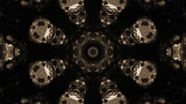 Soyut boya fırça mürekkep patlayabilir formanın düzgün kavramı simetrik desen süs dekoratif Kaleidoscope hareketi geometrik daire ve yıldız şekli