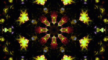 Soyut boya fırça mürekkep patlayabilir formanın düzgün kavramı simetrik desen süs dekoratif Kaleidoscope hareketi geometrik daire ve yıldız şekli