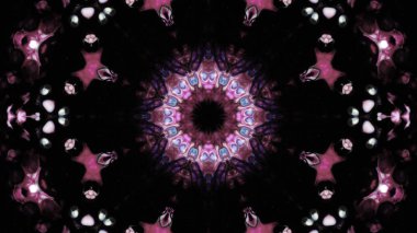 Soyut boya fırça mürekkep patlayabilir formanın düzgün kavramı simetrik desen süs dekoratif Kaleidoscope hareketi geometrik daire ve yıldız şekli