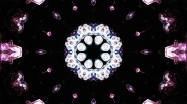 Soyut boya fırça mürekkep patlayabilir formanın düzgün kavramı simetrik desen süs dekoratif Kaleidoscope hareketi geometrik daire ve yıldız şekli
