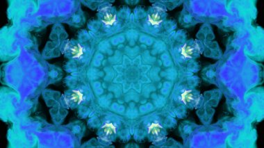 Soyut boya fırça mürekkep patlayabilir formanın düzgün kavramı simetrik desen süs dekoratif Kaleidoscope hareketi geometrik daire ve yıldız şekli