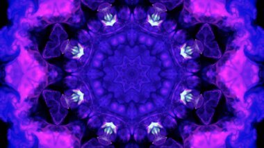 Soyut boya fırça mürekkep patlayabilir formanın düzgün kavramı simetrik desen süs dekoratif Kaleidoscope hareketi geometrik daire ve yıldız şekli