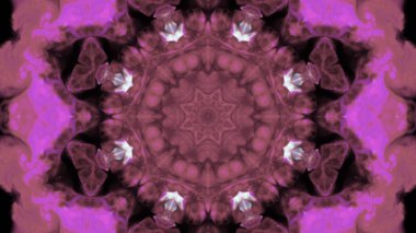 Soyut boya fırça mürekkep patlayabilir formanın düzgün kavramı simetrik desen süs dekoratif Kaleidoscope hareketi geometrik daire ve yıldız şekli