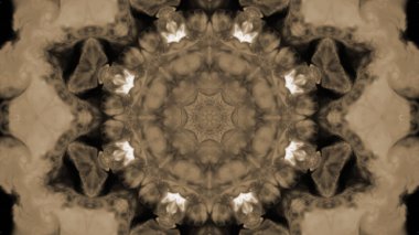 Soyut boya fırça mürekkep patlayabilir formanın düzgün kavramı simetrik desen süs dekoratif Kaleidoscope hareketi geometrik daire ve yıldız şekli