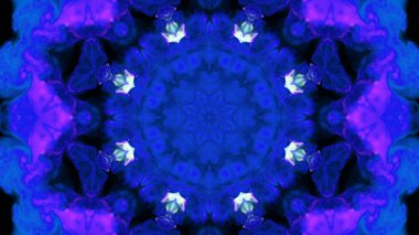 Soyut boya fırça mürekkep patlayabilir formanın düzgün kavramı simetrik desen süs dekoratif Kaleidoscope hareketi geometrik daire ve yıldız şekli