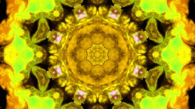 Soyut boya fırça mürekkep patlayabilir formanın düzgün kavramı simetrik desen süs dekoratif Kaleidoscope hareketi geometrik daire ve yıldız şekli