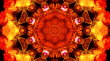 Soyut boya fırça mürekkep patlayabilir formanın düzgün kavramı simetrik desen süs dekoratif Kaleidoscope hareketi geometrik daire ve yıldız şekli