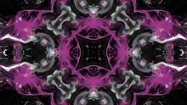 Soyut boya fırça mürekkep patlayabilir formanın düzgün kavramı simetrik desen süs dekoratif Kaleidoscope hareketi geometrik daire ve yıldız şekiller