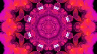 Soyut boya fırça mürekkep patlayabilir formanın düzgün kavramı simetrik desen süs dekoratif Kaleidoscope hareketi geometrik daire ve yıldız şekli