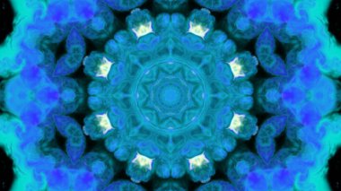 Soyut boya fırça mürekkep patlayabilir formanın düzgün kavramı simetrik desen süs dekoratif Kaleidoscope hareketi geometrik daire ve yıldız şekli