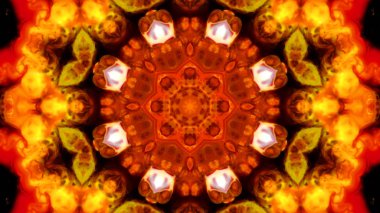 Soyut boya fırça mürekkep patlayabilir formanın düzgün kavramı simetrik desen süs dekoratif Kaleidoscope hareketi geometrik daire ve yıldız şekli