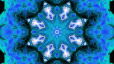 Soyut boya fırça mürekkep patlayabilir formanın düzgün kavramı simetrik desen süs dekoratif Kaleidoscope hareketi geometrik daire ve yıldız şekli