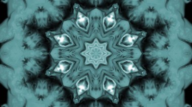 Soyut boya fırça mürekkep patlayabilir formanın düzgün kavramı simetrik desen süs dekoratif Kaleidoscope hareketi geometrik daire ve yıldız şekli