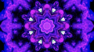 Soyut boya fırça mürekkep patlayabilir formanın düzgün kavramı simetrik desen süs dekoratif Kaleidoscope hareketi geometrik daire ve yıldız şekli