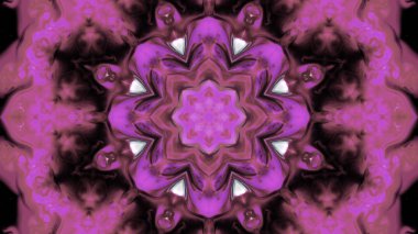 Soyut boya fırça mürekkep patlayabilir formanın düzgün kavramı simetrik desen süs dekoratif Kaleidoscope hareketi geometrik daire ve yıldız şekli