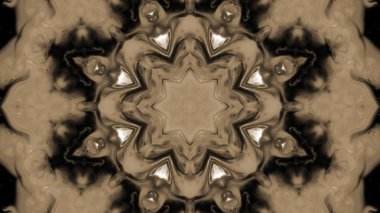 Soyut boya fırça mürekkep patlayabilir formanın düzgün kavramı simetrik desen süs dekoratif Kaleidoscope hareketi geometrik daire ve yıldız şekli