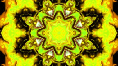 Soyut boya fırça mürekkep patlayabilir formanın düzgün kavramı simetrik desen süs dekoratif Kaleidoscope hareketi geometrik daire ve yıldız şekli