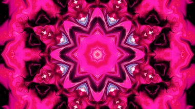 Soyut boya fırça mürekkep patlayabilir formanın düzgün kavramı simetrik desen süs dekoratif Kaleidoscope hareketi geometrik daire ve yıldız şekli