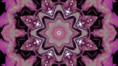 Soyut boya fırça mürekkep patlayabilir formanın düzgün kavramı simetrik desen süs dekoratif Kaleidoscope hareketi geometrik daire ve yıldız şekli