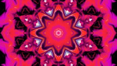 Soyut boya fırça mürekkep patlayabilir formanın düzgün kavramı simetrik desen süs dekoratif Kaleidoscope hareketi geometrik daire ve yıldız şekli