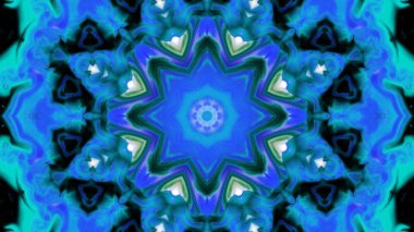 Soyut boya fırça mürekkep patlayabilir formanın düzgün kavramı simetrik desen süs dekoratif Kaleidoscope hareketi geometrik daire ve yıldız şekli