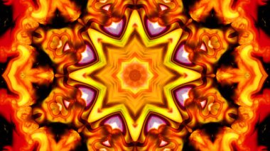 Soyut boya fırça mürekkep patlayabilir formanın düzgün kavramı simetrik desen süs dekoratif Kaleidoscope hareketi geometrik daire ve yıldız şekli