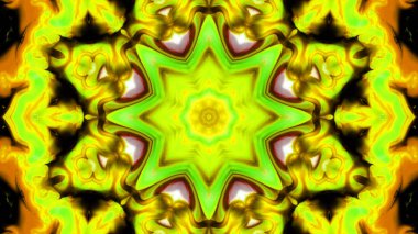 Soyut boya fırça mürekkep patlayabilir formanın düzgün kavramı simetrik desen süs dekoratif Kaleidoscope hareketi geometrik daire ve yıldız şekli