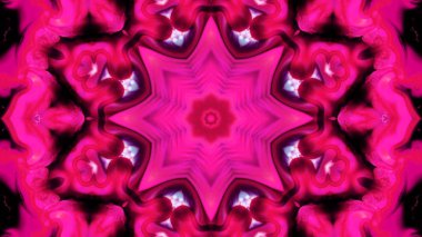 Soyut boya fırça mürekkep patlayabilir formanın düzgün kavramı simetrik desen süs dekoratif Kaleidoscope hareketi geometrik daire ve yıldız şekli