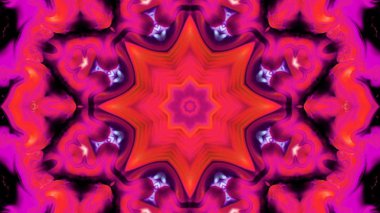 Soyut boya fırça mürekkep patlayabilir formanın düzgün kavramı simetrik desen süs dekoratif Kaleidoscope hareketi geometrik daire ve yıldız şekli