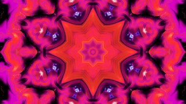 Soyut boya fırça mürekkep patlayabilir formanın düzgün kavramı simetrik desen süs dekoratif Kaleidoscope hareketi geometrik daire ve yıldız şekli