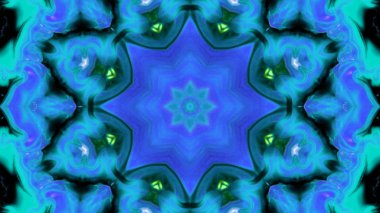 Soyut boya fırça mürekkep patlayabilir formanın düzgün kavramı simetrik desen süs dekoratif Kaleidoscope hareketi geometrik daire ve yıldız şekli