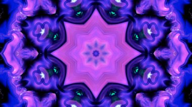 Soyut boya fırça mürekkep patlayabilir formanın düzgün kavramı simetrik desen süs dekoratif Kaleidoscope hareketi geometrik daire ve yıldız şekli