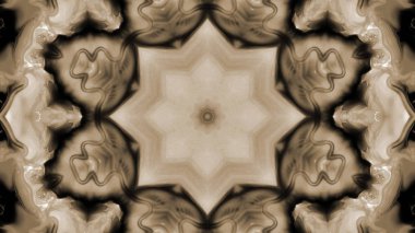 Soyut boya fırça mürekkep patlayabilir formanın düzgün kavramı simetrik desen süs dekoratif Kaleidoscope hareketi geometrik daire ve yıldız şekli