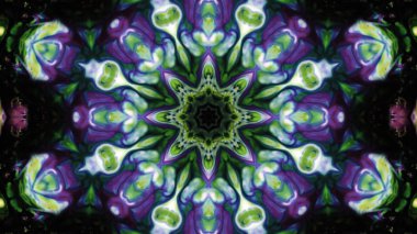 Soyut boya fırça mürekkep patlayabilir formanın düzgün kavramı simetrik desen süs dekoratif Kaleidoscope hareketi geometrik daire ve yıldız şekli