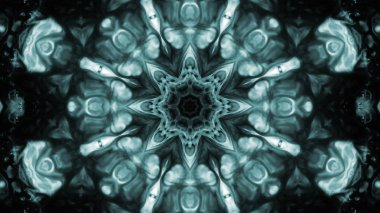 Soyut boya fırça mürekkep patlayabilir formanın düzgün kavramı simetrik desen süs dekoratif Kaleidoscope hareketi geometrik daire ve yıldız şekli