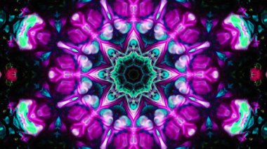 Soyut boya fırça mürekkep patlayabilir formanın düzgün kavramı simetrik desen süs dekoratif Kaleidoscope hareketi geometrik daire ve yıldız şekli