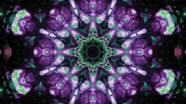 Soyut boya fırça mürekkep patlayabilir formanın düzgün kavramı simetrik desen süs dekoratif Kaleidoscope hareketi geometrik daire ve yıldız şekli