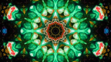 Soyut boya fırça mürekkep patlayabilir formanın düzgün kavramı simetrik desen süs dekoratif Kaleidoscope hareketi geometrik daire ve yıldız şekli