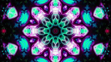 Soyut boya fırça mürekkep patlayabilir formanın düzgün kavramı simetrik desen süs dekoratif Kaleidoscope hareketi geometrik daire ve yıldız şekli