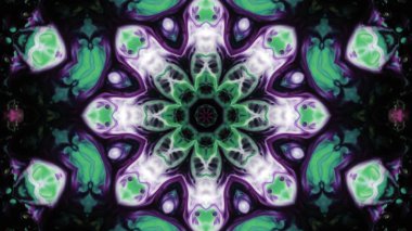 Soyut boya fırça mürekkep patlayabilir formanın düzgün kavramı simetrik desen süs dekoratif Kaleidoscope hareketi geometrik daire ve yıldız şekli